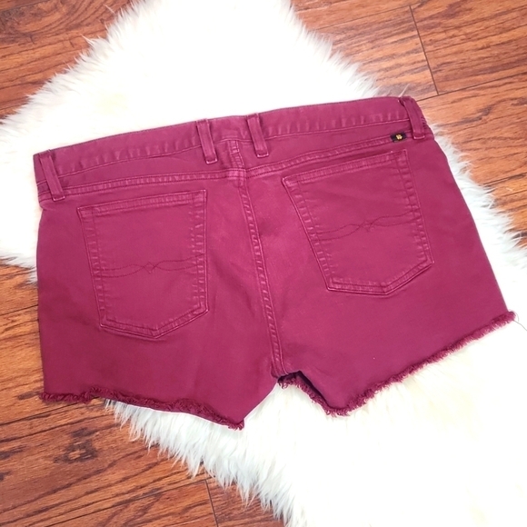 Lucky Brand Maroon Riley Cut Off Shirts - Picture 2 of 5